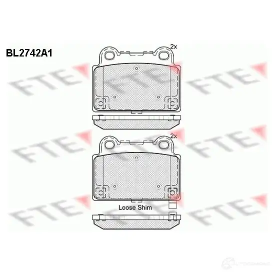 Тормозные колодки дисковые, комплект FTE BL2742A1 2482 7 605934 24849 изображение 0