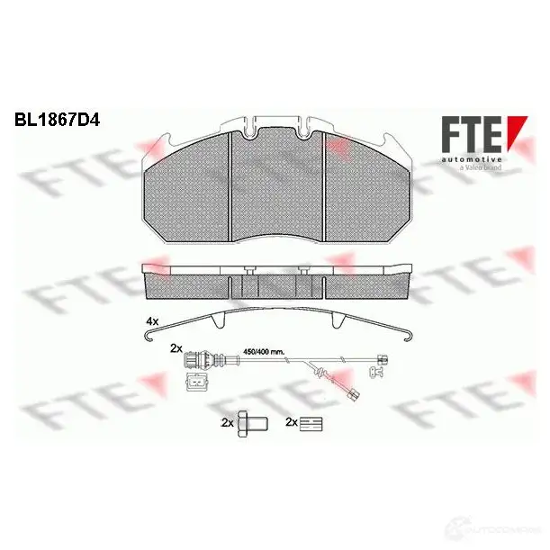 Тормозные колодки дисковые, комплект FTE 29 131 BL1867D4 D1310-8425 604952 изображение 0