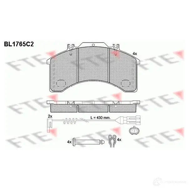 Тормозные колодки, комплект FTE WHJG0 2 9032 bl1765c2 604818 изображение 0