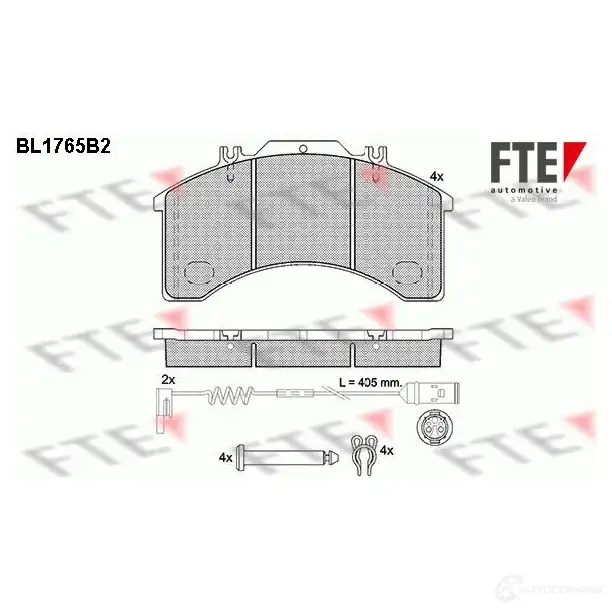 Тормозные колодки, комплект FTE 290 32 604817 bl1765b2 TF5OA изображение 0