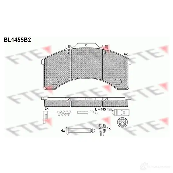 Тормозные колодки, комплект FTE 6HHWY3A 604523 2 9011 bl1455b2 изображение 0
