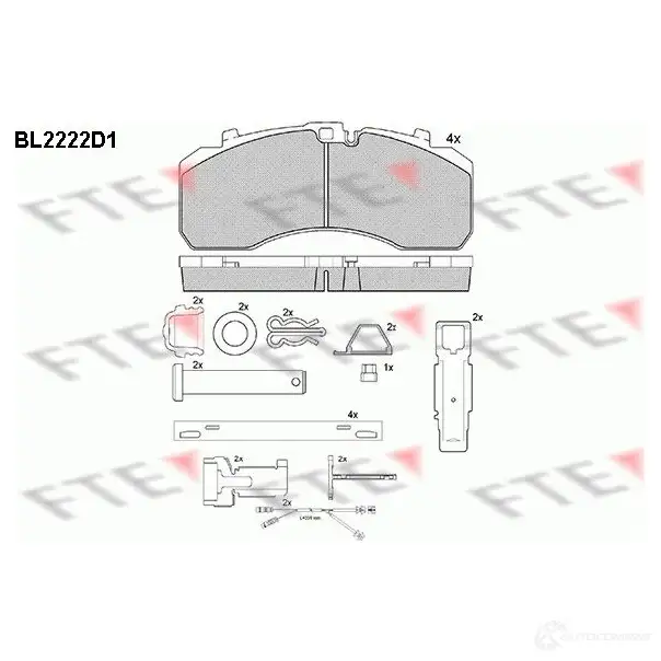 Тормозные колодки, комплект FTE 2925 2 605378 29253 bl2222d1