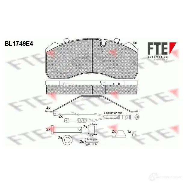 Тормозные колодки, комплект FTE 29094 604779 bl1749e4 290 93 изображение 0