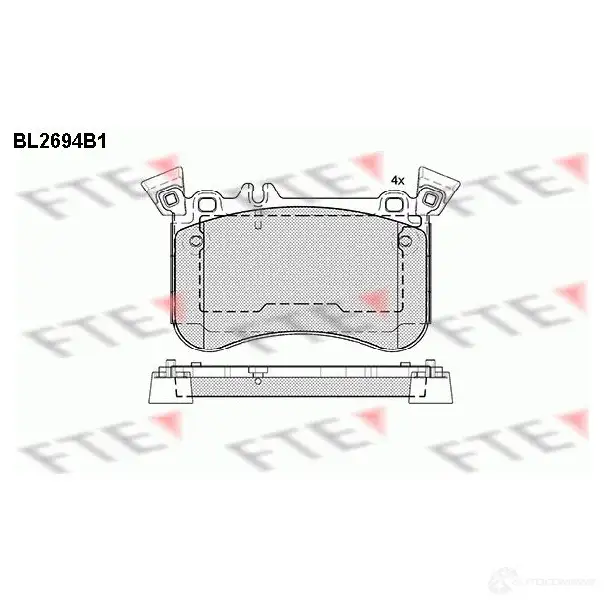 Тормозные колодки дисковые, комплект FTE 605881 JN8AYQ D1634 -9031 BL2694B1