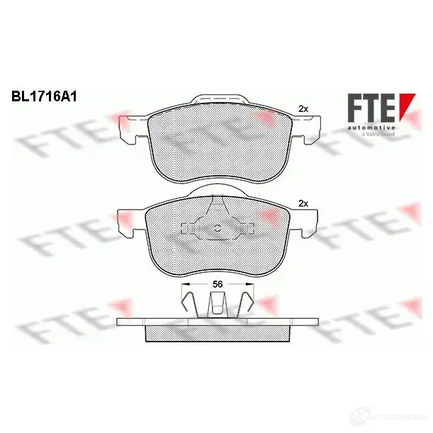 Тормозные колодки дисковые, комплект FTE BL1716A1 230 72 23073 604738