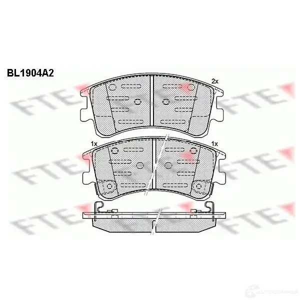 Тормозные колодки дисковые, комплект FTE 605004 24047 BL1904A2 240 46