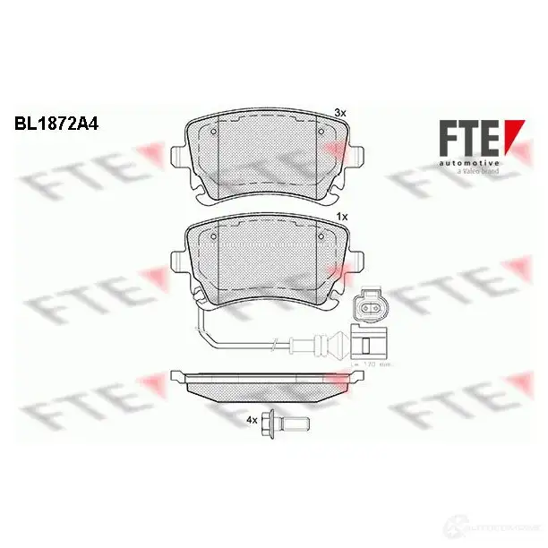 Тормозные колодки дисковые, комплект FTE 23882 604960 BL1872A4 2332 6 изображение 0