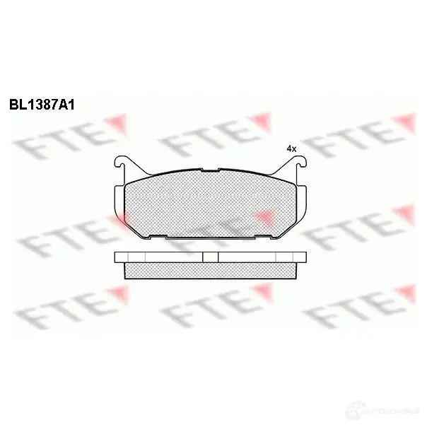 Тормозные колодки дисковые, комплект FTE 2 1766 D584-7464 604455 BL1387A1 изображение 0