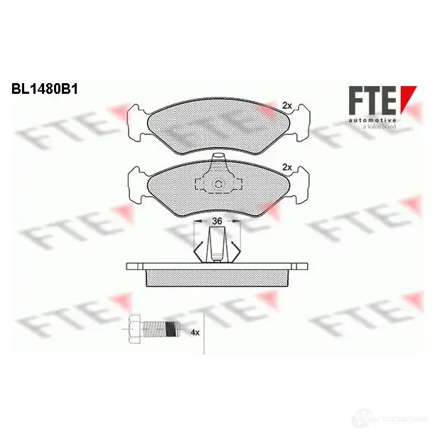 Тормозные колодки дисковые, комплект FTE BL1480B1 2310 1 604550 23102