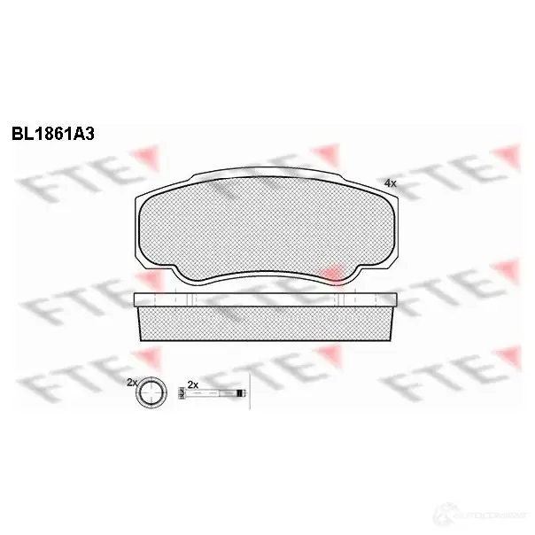 Тормозные колодки дисковые, комплект FTE 23921 2 3860 604942 BL1861A3