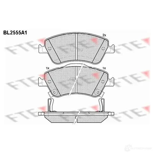 Тормозные колодки дисковые, комплект FTE BL2555A1 24122 2 4121 605727