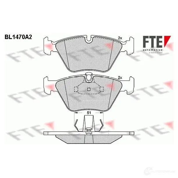 Тормозные колодки дисковые, комплект FTE 21685 BL1470A2 2 1677 604535 изображение 0