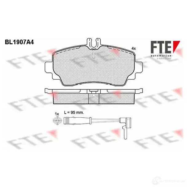 Тормозные колодки дисковые, комплект FTE 605007 2 3070 BL1907A4 23903