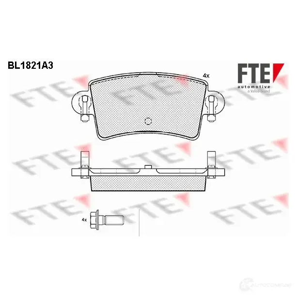 Тормозные колодки дисковые, комплект FTE 2 3669 BL1821A3 604888 D1205-8325 изображение 0