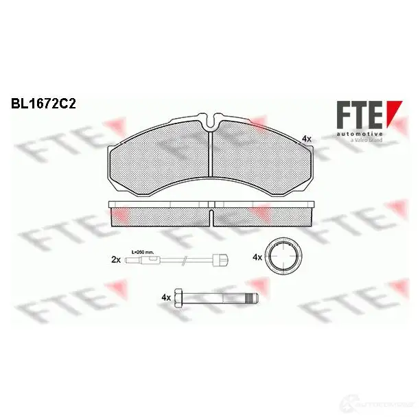 Тормозные колодки, комплект FTE 604692 29357 bl1672c2 291 21