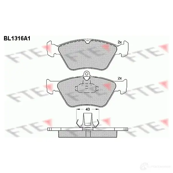 Тормозные колодки дисковые, комплект FTE 21412 BL1316A1 604364 214 11 изображение 0