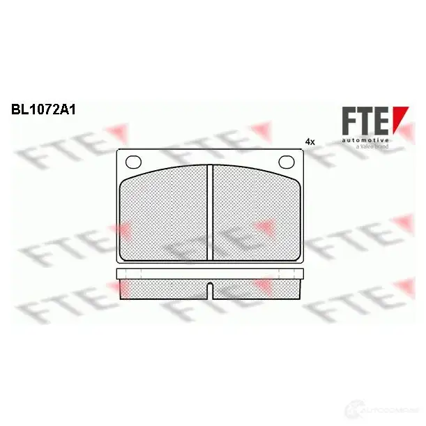 Тормозные колодки дисковые, комплект FTE 604117 20 153 20200 BL1072A1 изображение 0