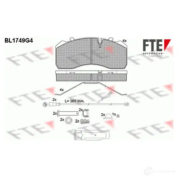 Тормозные колодки, комплект FTE 29094 bl1749g4 290 93 604780