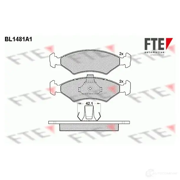 Тормозные колодки дисковые, комплект FTE 23104 604551 2310 3 BL1481A1 изображение 0