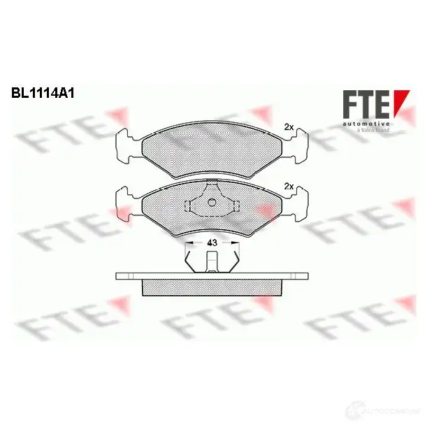 Тормозные колодки дисковые, комплект FTE BL1114A1 20 640 20753 604153 изображение 0