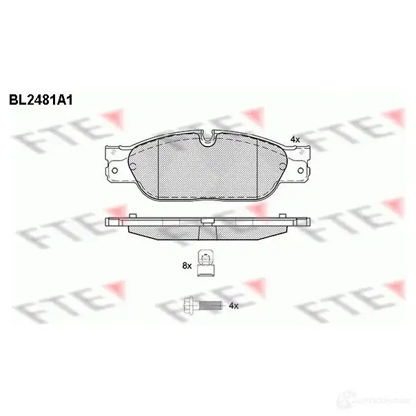 Тормозные колодки дисковые, комплект FTE D1065-7971 605641 BL2481A1 2390 8