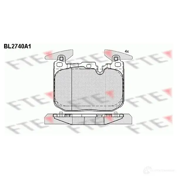 Тормозные колодки дисковые, комплект FTE 605930 BL2740A1 D1609-8822 250 28 изображение 0