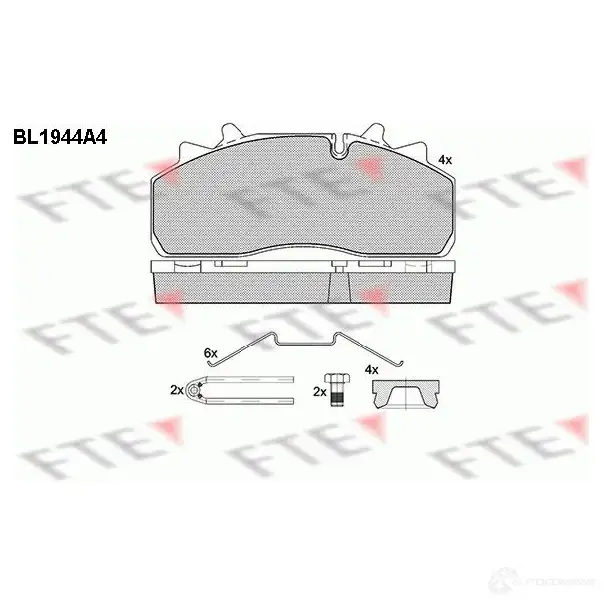 Тормозные колодки дисковые, комплект FTE 291 26 29159 BL1944A4 605057