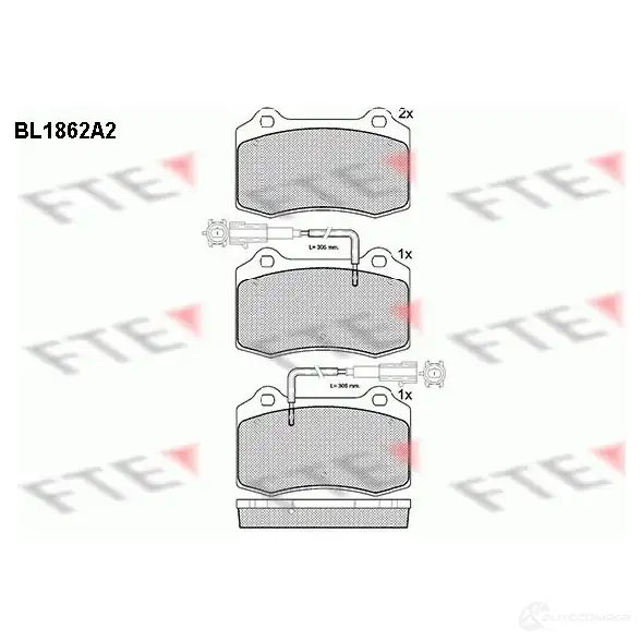 Тормозные колодки дисковые, комплект FTE 21 381 23206 604944 BL1862A2