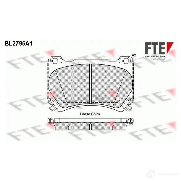 Тормозные колодки дисковые, комплект FTE 255 13 D1396-8504 BL2796A1 605993