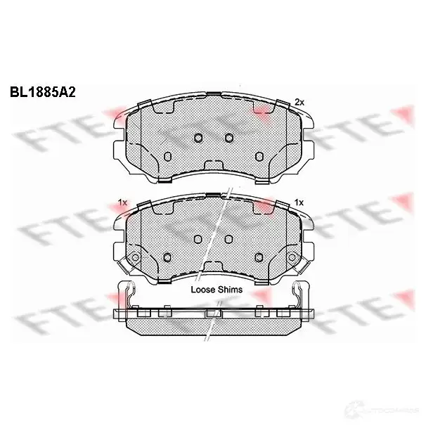 Тормозные колодки дисковые, комплект FTE BL1885A2 23892 2 3891 604978 изображение 0