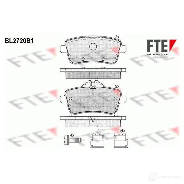 Тормозные колодки дисковые, комплект FTE 605909 25 215 25216 BL2720B1