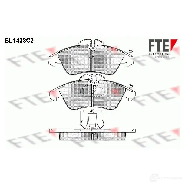 Тормозные колодки дисковые, комплект FTE BL1438C2 604501 21577 215 76 изображение 0