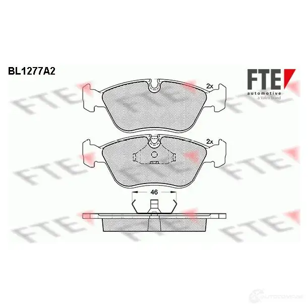 Тормозные колодки дисковые, комплект FTE 604324 21274 BL1277A2 2 1273 изображение 0