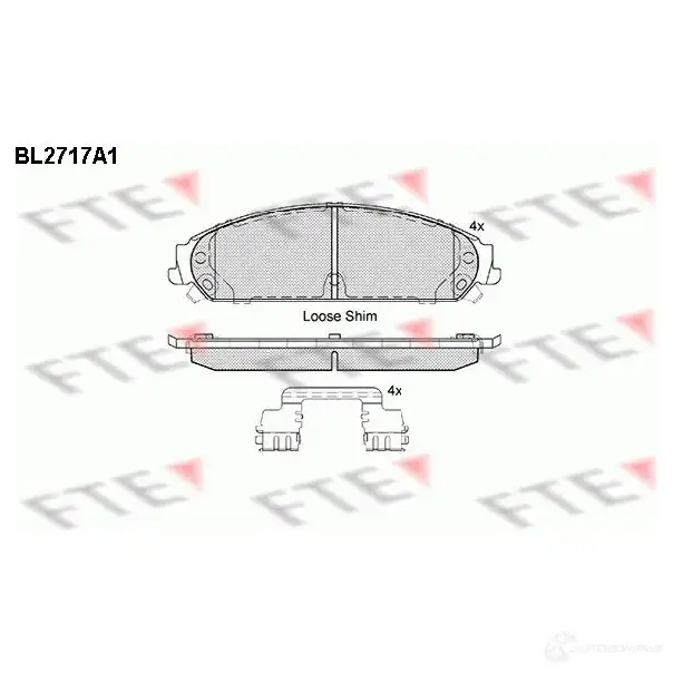 Тормозные колодки дисковые, комплект FTE D1058-7965 BL2717A1 605905 241 64 изображение 0