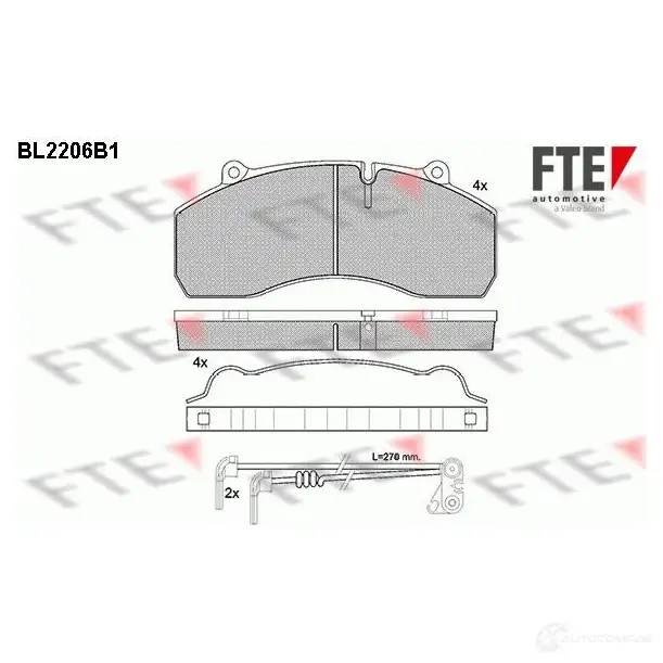 Тормозные колодки, комплект FTE D1441-8577 605337 bl2206b1 29 120 изображение 0