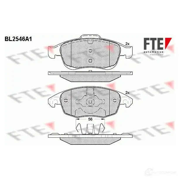 Тормозные колодки дисковые, комплект FTE 605714 BL2546A1 24539 2453 8 изображение 0