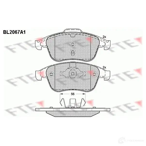 Тормозные колодки дисковые, комплект FTE 605197 24 709 24870 BL2067A1 изображение 0