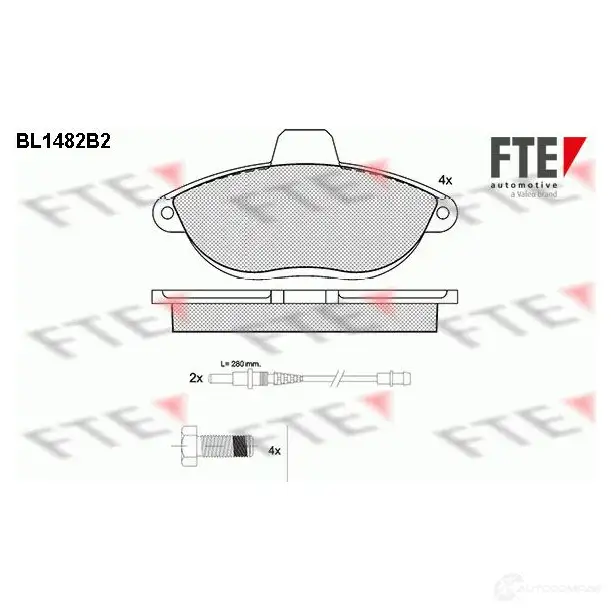 Тормозные колодки дисковые, комплект FTE 230 03 BL1482B2 23040 604553 изображение 0