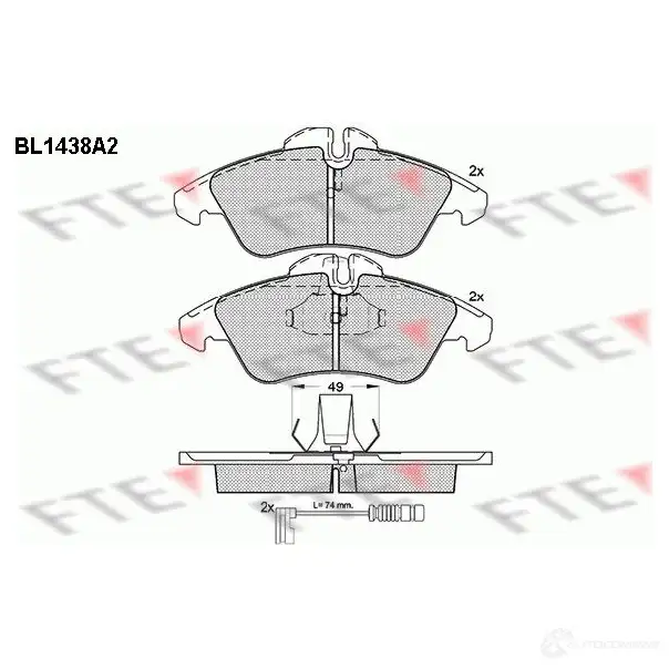 Тормозные колодки дисковые, комплект FTE 23991 239 90 604499 BL1438A2 изображение 0