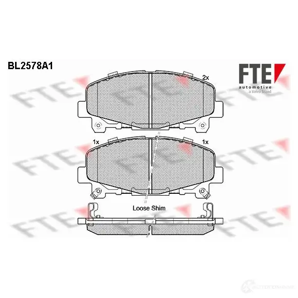 Тормозные колодки дисковые, комплект FTE 605753 BL2578A1 24785 2476 6 изображение 0