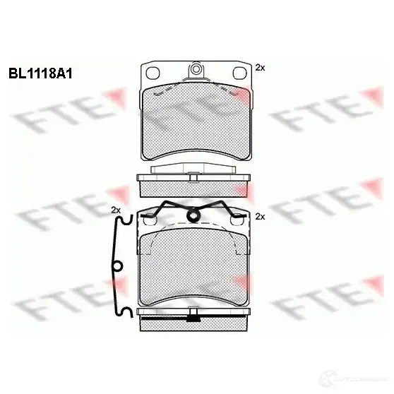 Тормозные колодки дисковые, комплект FTE 206 51 21634 BL1118A1 604156