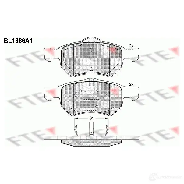 Тормозные колодки дисковые, комплект FTE BL1886A1 23969 604979 2 3807