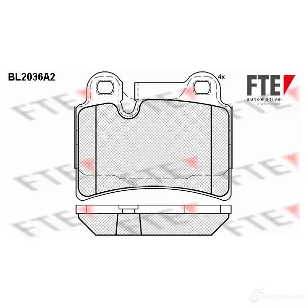 Тормозные колодки дисковые, комплект FTE 605165 D1277-8393 2 4097 BL2036A2