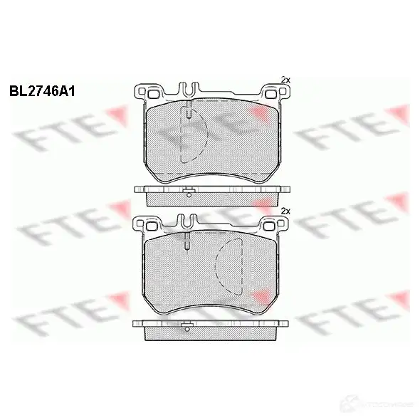 Тормозные колодки дисковые, комплект FTE 605938 2518 3 25704 BL2746A1