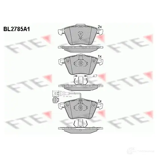 Тормозные колодки дисковые, комплект FTE 23913 BL2785A1 239 12 605982