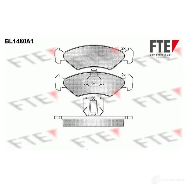 Тормозные колодки дисковые, комплект FTE 604549 2 3101 BL1480A1 23102 изображение 0