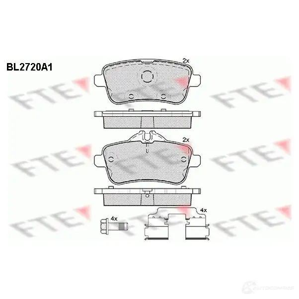 Тормозные колодки дисковые, комплект FTE 605908 25216 2521 5 BL2720A1 изображение 0