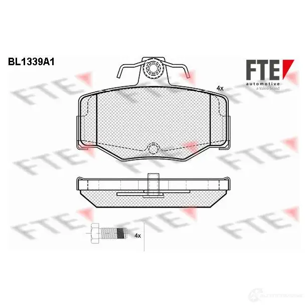 Тормозные колодки дисковые, комплект FTE 24404 215 45 BL1339A1 604401 изображение 0