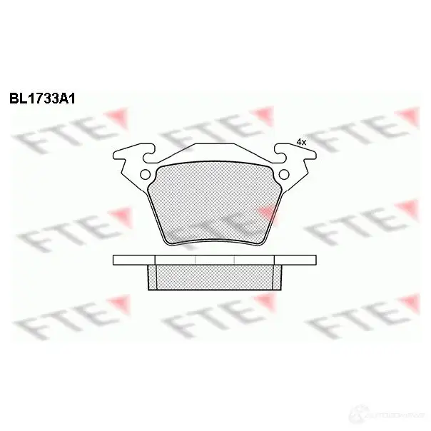 Тормозные колодки дисковые, комплект FTE 2302 0 VJYAOYI 604762 BL1733A1