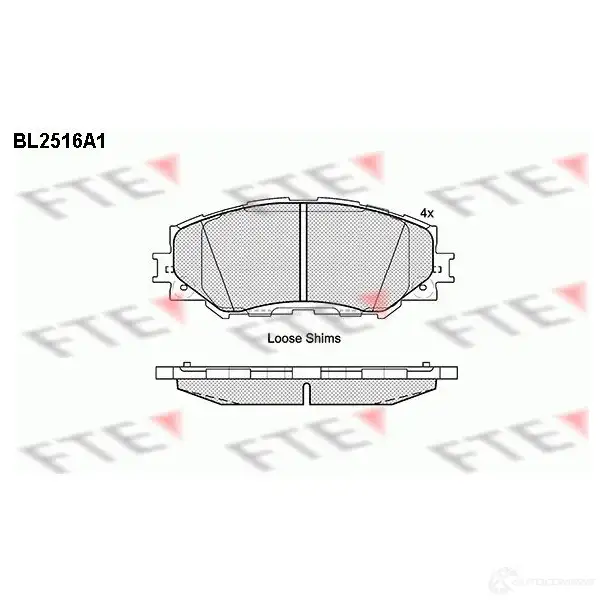 Тормозные колодки дисковые, комплект FTE 605680 2433 6 D1210-8330 BL2516A1